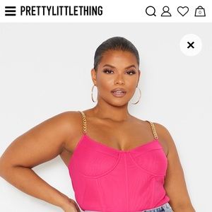 Pretty little pink hot pink body suit- plus size